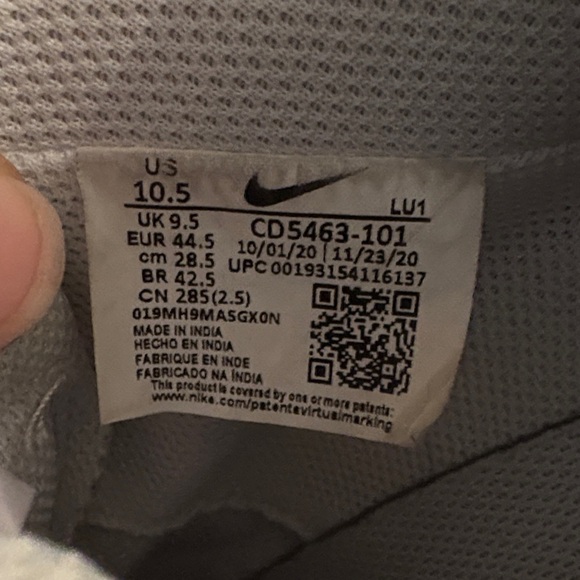 Nike Men's Court Visions - White with Black Swoosh - Picture 5 of 5